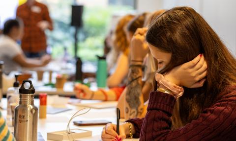 Students studying