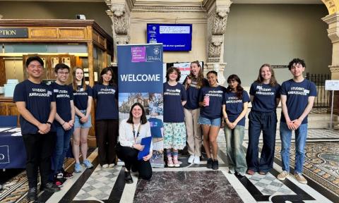 MML Student Ambassadors and Nicola at the 2024 Modern Languages Open Day